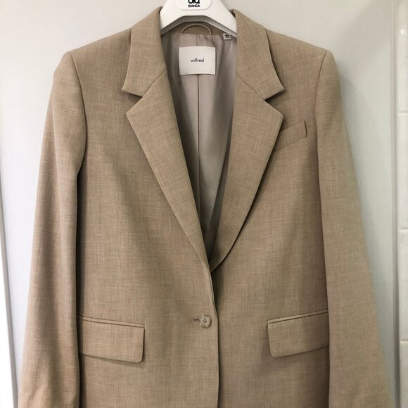 ARITZIA Wilfred 'Generation Blazer' in Heather Oat Beige (Linen Blend) - Picture 3 of 7